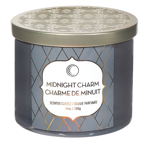 Ebern Designs Midnight Charm Scented Jar Candle with Glass Holder